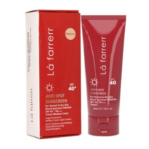کرم ضد آفتاب SPF40 پوست خشک و معمولی لافارر رنگی و ضد لک 40 میلی لیتر