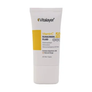 فلوئید ضد آفتاب SPF50 حاوی ویتامین C ویتالیر 50 میلی لیتر