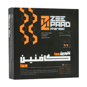 ویال خوراکی کافئین تائورین 100 میلی گرم زی پاد فارمد 10 عدد